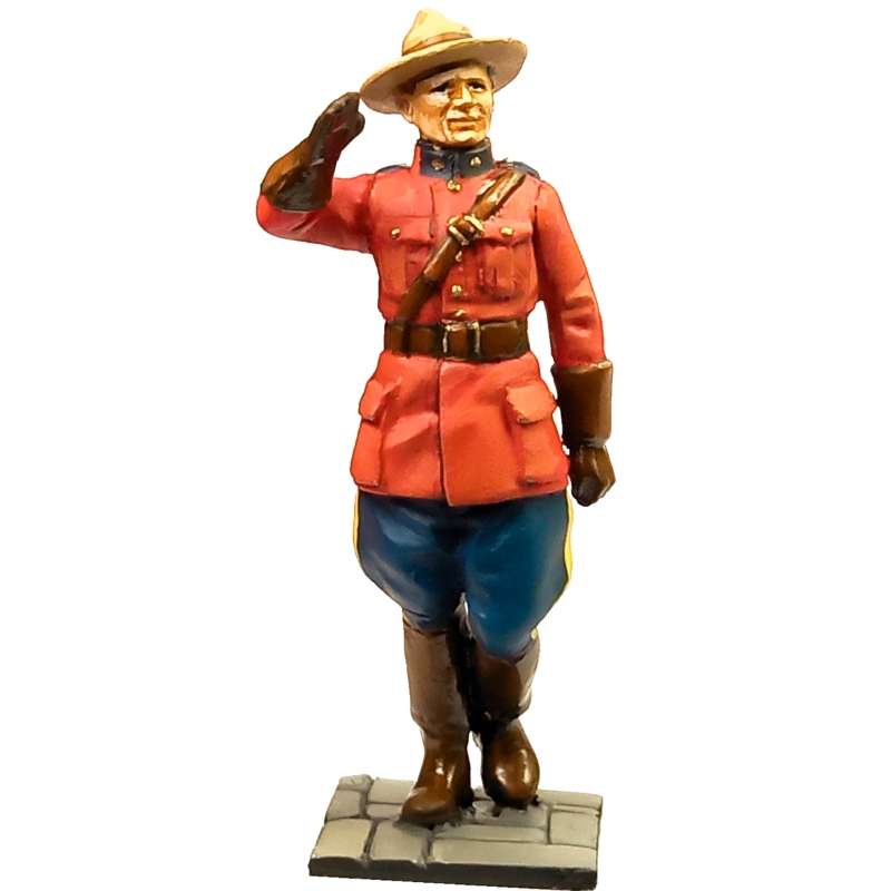 Oficial de la real policía montada del Canadá saludando