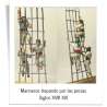 Sailors climbing the rigging, unpainted