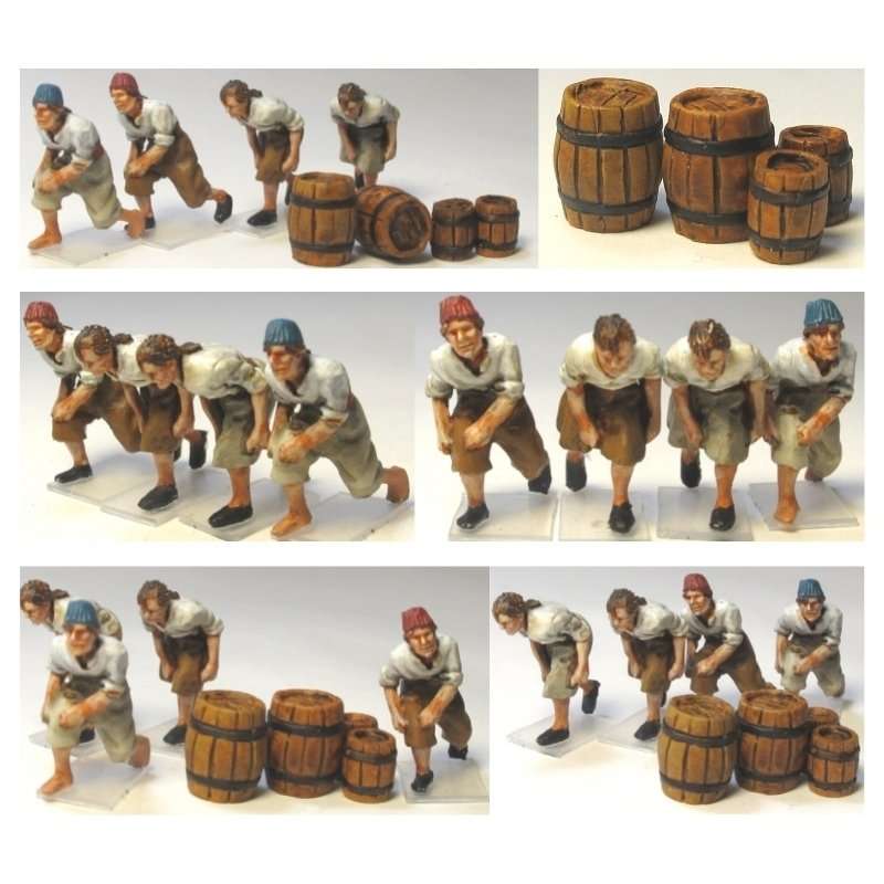 Miniaturas 28 mm marineros bajo cubierta sin pintar