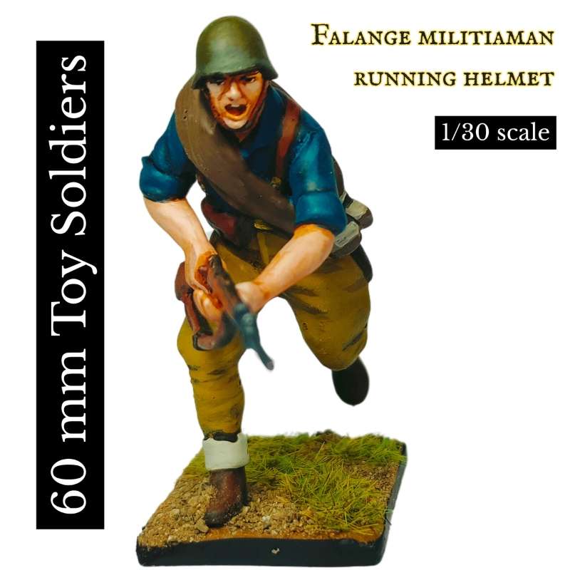 Falange militiaman running helmet