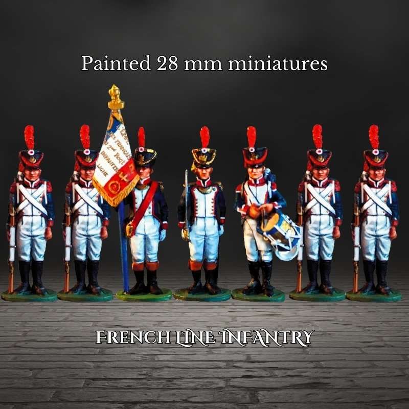 French line infantry 28 mm painted 3