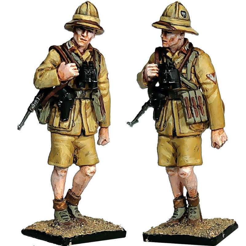Unteroffizier del Afrika Korps con MP40 y casco tropical